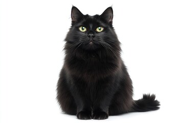 Poster - A black cat sitting on a white surface