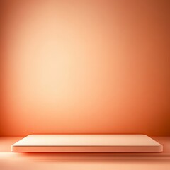 Minimal orange gradient background with an empty platform for display