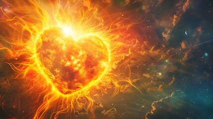 Wall Mural - cosmic heart of the solar system fiery sun pumping life through veins of energy