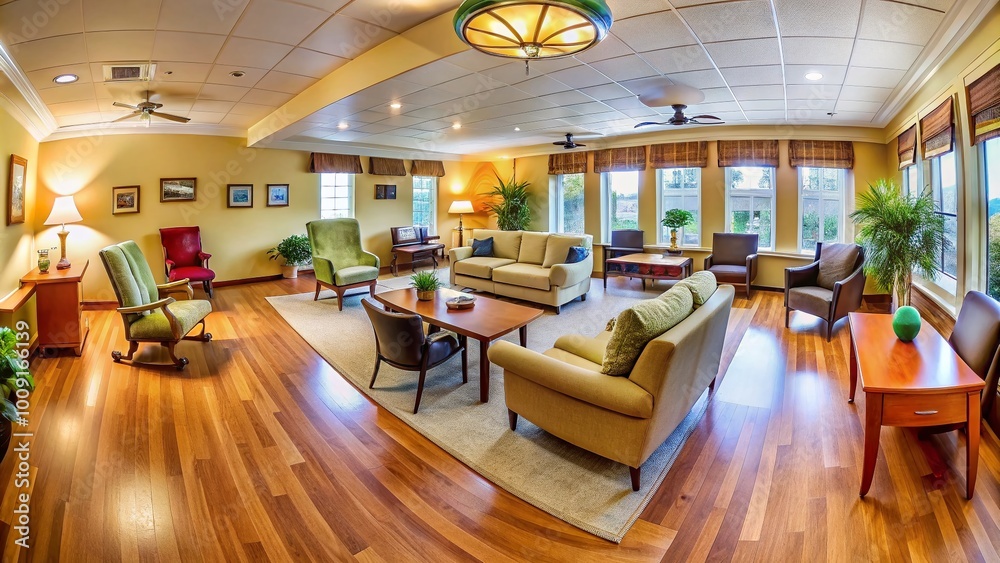 Comfortable and Inviting Nursing Home Facilities with Cozy Common Areas ...