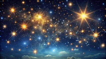 Wall Mural - elegant starry sky with glowing stars twinkling softly against a deep dark backdrop, stunning celest