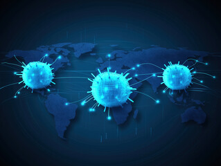 Poster - Virus bubbles spread around