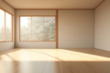 Wall Mural - Japan room flooring window wood.