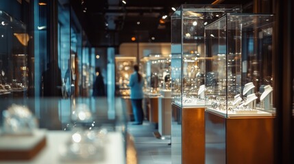 Elegant Display of Luxury Watches in Retail Shop