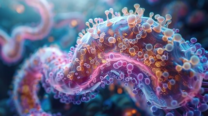 Wall Mural - microscopic view of cellular structure - abstract biology art