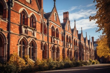 Poster - Red brick university architecture building house.  Image by rawpixel.