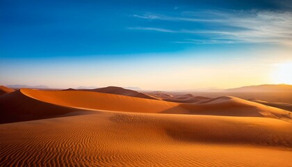 Canvas Print - Golden dunes under a blue sky