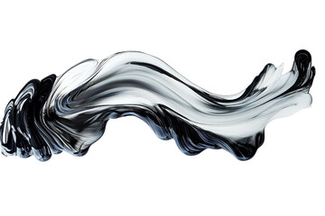 Poster - Abstract calligraphy paint stroke, fluid and graceful ,Isolated on transparent background