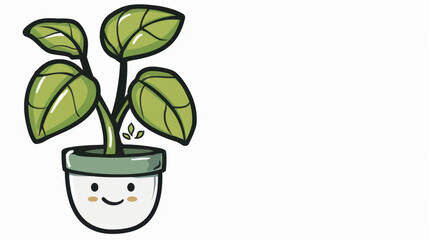 Cute houseplant, a simple vector logo on a white background