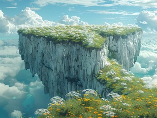 Poster - Floating Island in the Sky - Dreamy Landscape Art