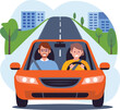 © zahidID: #10462466 - Two men having car accident isolated flat vector illustration. Cartoon people looking at automobile damage.