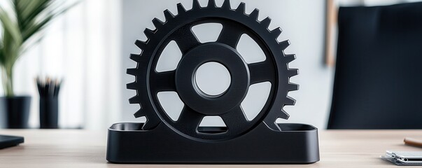 Canvas Print - Black Gear on Desk.