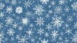 © lililia - A seamless pattern features white snowflakes scattered across a light blue backdrop, creating a minimalist and elegant design perfect for winter-themed projects SEAMLESS PATTERN