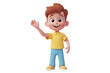 © Project AUS - A cheerful cartoon boy greets you in a bright, playful setting, on the transparent background. PNG Format