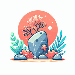 Canvas Print - Creative and diverse vector image of a stone