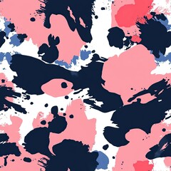 Abstract Pink Blue and White Seamless Pattern, Modern Digital Print for Textile, Fabric, Wallpaper