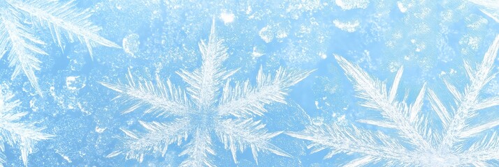 Wall Mural - Frozen winter wonderland: crisp blue and white ice art for seasonal design