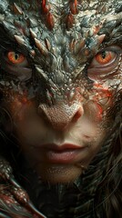 Canvas Print - Dragon Portrait: A Close-Up Look at a Mythical Creature