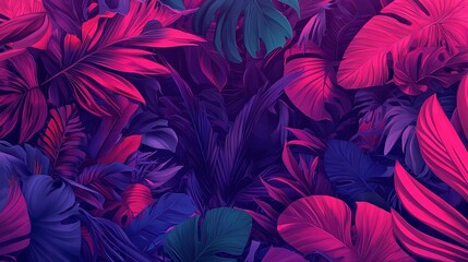 Wall Mural -   A few shades of purple and pink leaves surrounded by greenery at the base