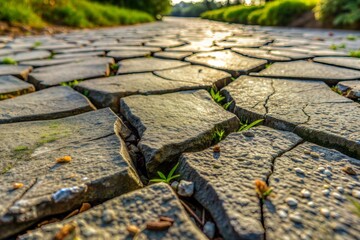 Wall Mural - Cobblestone pathway illuminated by sunlight