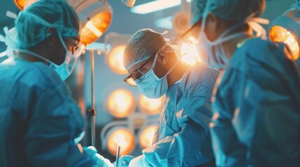Aufkleber - Three surgeons are performing a surgery