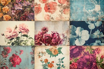 Canvas Print - A group of flowers placed on a piece of paper, suitable for decoration or gift wrapping