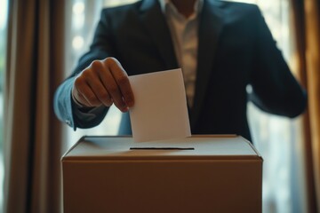 Aufkleber - A person storing a document in a box