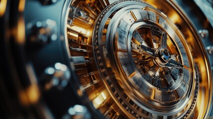 Poster - A close-up view of a clock on a wall with detailed features