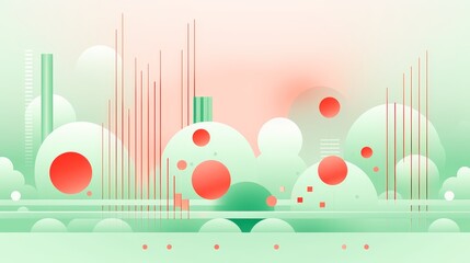 Poster - Minimalist abstract design featuring geometric shapes in soft pastel colors and light textures