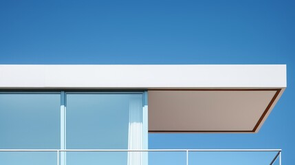 Poster - Minimalist architecture  modern structures with clean lines and calm tones under a clear sky