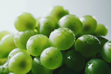 Canvas Print - A close-up shot of a bunch of green grapes