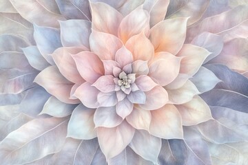 Wall Mural - A serene and delicate pastel floral design featuring layered petals, perfect for backgrounds or artistic projects.