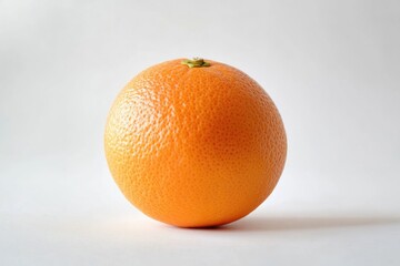 Poster - A single orange sitting on a white surface
