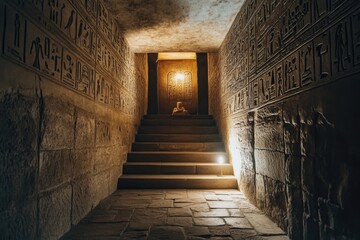 Aufkleber - A stone stairway leads up to a doorway in a building