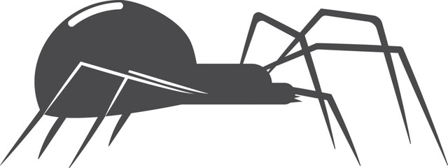 Wall Mural - black spider silhouette. crawling insect. horror arachnid