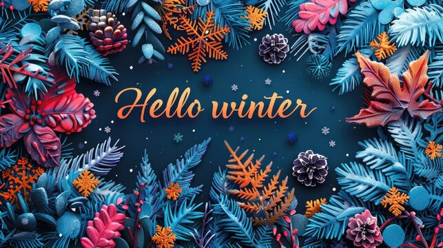 colorful web banner with snowflakes and text 