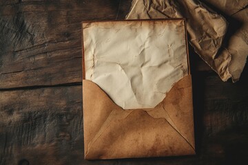 Aufkleber - A brown envelope with a piece of paper sticking out