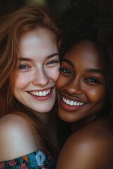 Poster - Two friends embracing, showing affection and closeness
