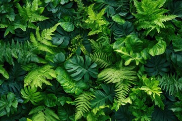 Sticker - A detailed view of lush green foliage, suitable for botanical or environmental illustrations