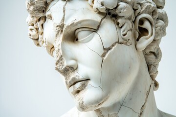 Poster - A detailed view of a male figure sculpture