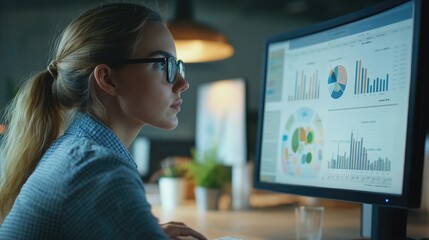 Poster - A person sitting at a desk with a laptop and working on a project