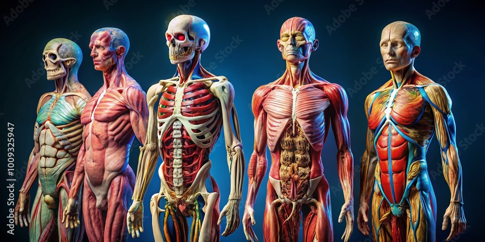 Human Body Anatomy in Various Positions for Educational and Medical ...
