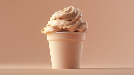 Poster - A single scoop of creamy delight perched on a table, perfect for a sweet treat