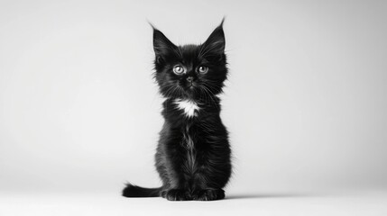 Aufkleber - A young kitten in a monochrome setting