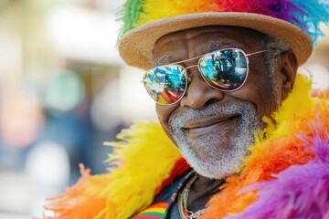 Aufkleber - A person wearing a bright hat and shades, great for illustrations or representing someone's unique style