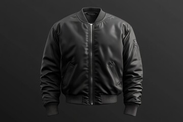 Poster - A black leather jacket on a dark background