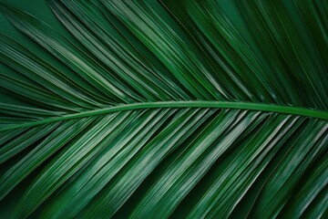 Aufkleber - a detailed view of a green palm leaf with intricate details