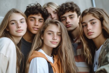 Poster - A group of young adults standing side by side, united in friendship