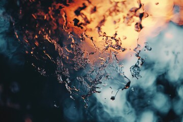 Aufkleber - A rainy day's windshield with water droplets and reflections, suitable for use in travel, weather, or urban themes