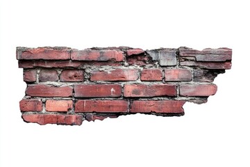 Poster - A worn-out brick wall with a large hole in it, suitable for use as a background or prop in various scenes